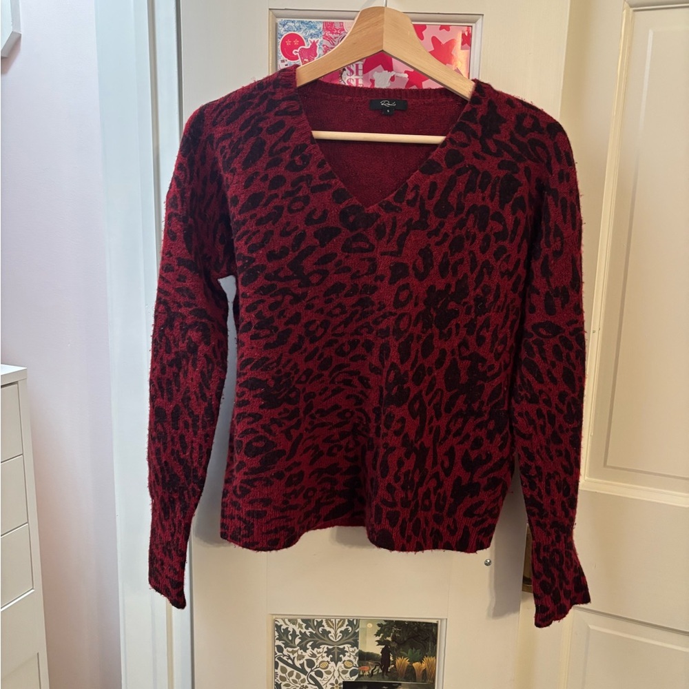 Rails Red And Black Leopard Print Sweater - image 2
